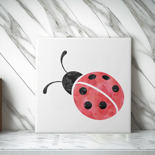 Watercolor Ladybug Ceramic Tile (Creator Uploaded)