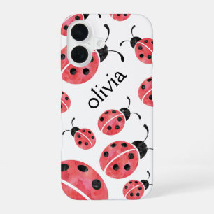 Watercolor Ladybug Personalised iPhone Case