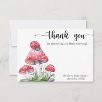 Watercolor ladybug - thank you baby shower