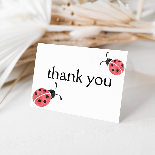 Watercolor Ladybug Thank You Cards (Creator Uploaded)