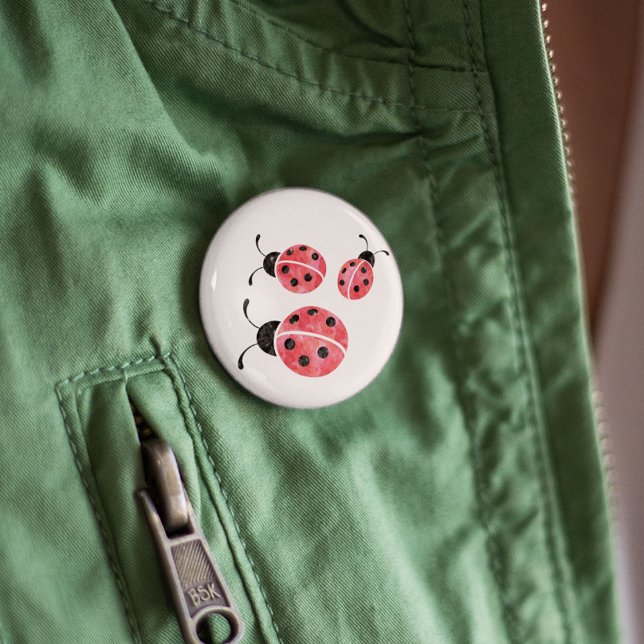 Watercolor Ladybugs Button (Creator Uploaded)