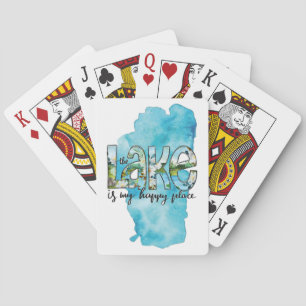 Watercolor Lake Design Playing Cards