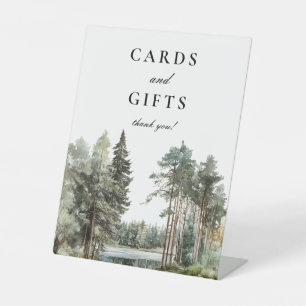Watercolor Lake Forest Woodland Cards And Gifts Pedestal Sign