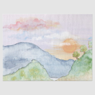 Watercolor Landscape 17X23 Decoupage Tissue Paper