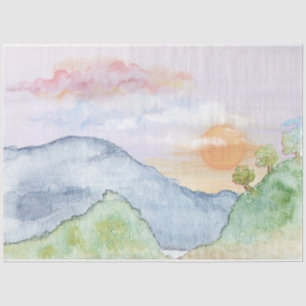 Watercolor Landscape 20X30 Decoupage Tissue Paper