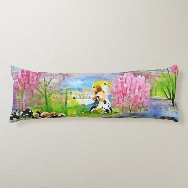 Watercolor Landscape  Body Cushion (Front)