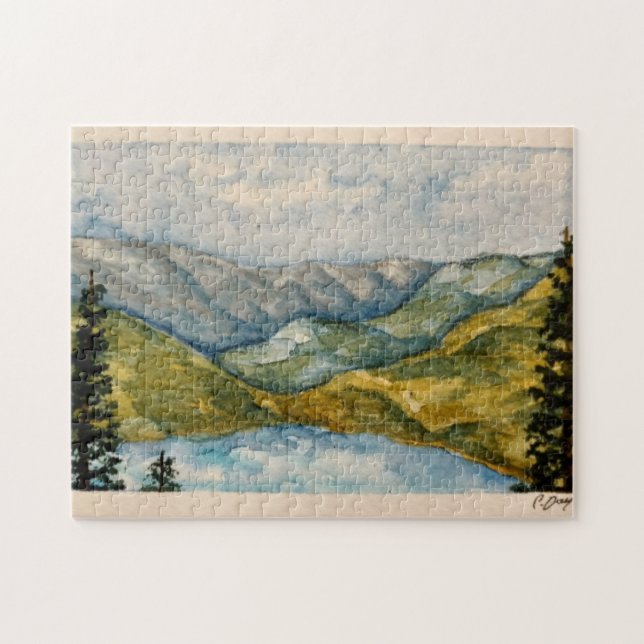 watercolor landscape jigsaw puzzle (Horizontal)