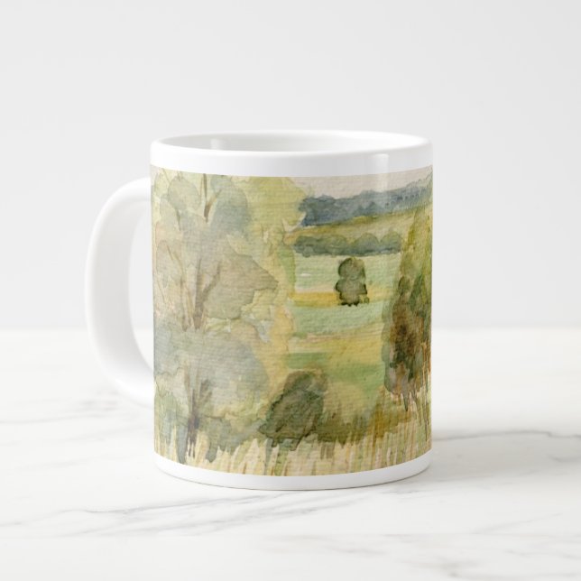 Watercolor Landscape Large Coffee Mug (Front Left)