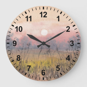 Watercolor Landscape Morning Light Clock