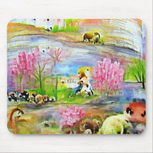 Watercolor Landscape Mouse Pad
