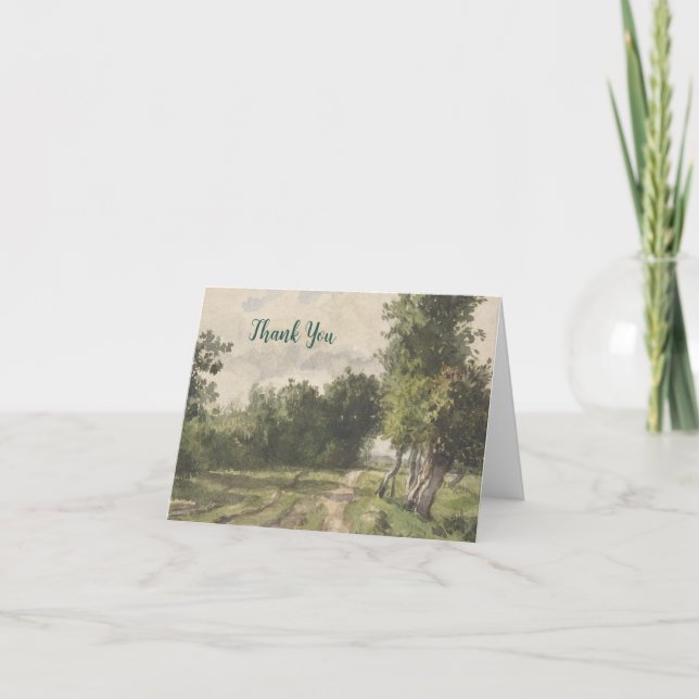 Watercolor Landscape of Path - Constant Troyon Thank You Card (Front)