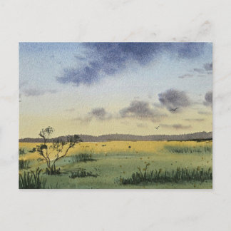 watercolor Landscape Painting  Postcard