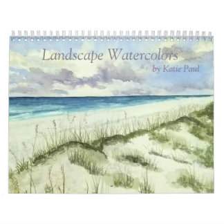 Watercolor landscape painting wall calendar
