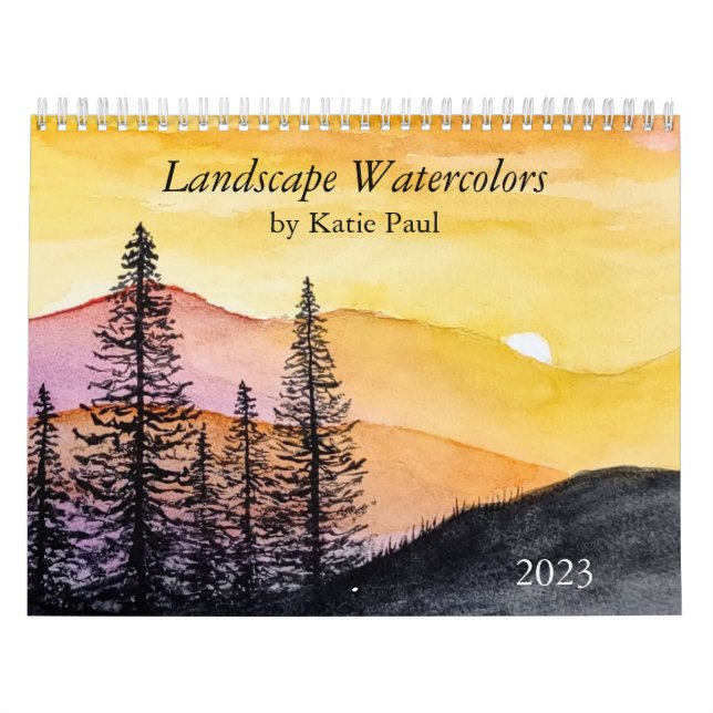 watercolor landscape paintings wall calendar (Cover)