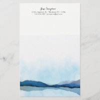 watercolor landscape personal stationary