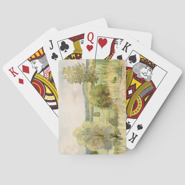 Watercolor Landscape Playing Cards (Back)