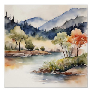 WATERCOLOR LANDSCAPE SCENERY POSTER