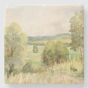 Watercolor Landscape Stone Coaster