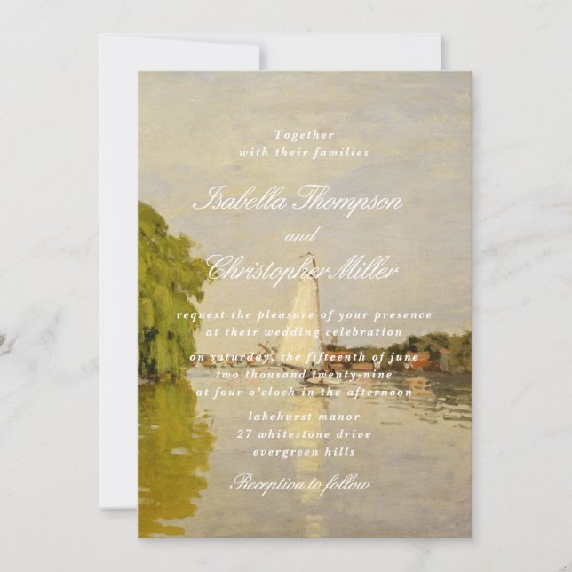 Watercolor Landscape Wedding Invitation (Front)