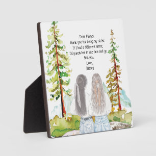 Watercolor Landscape with 2 Girls Custom Message Plaque