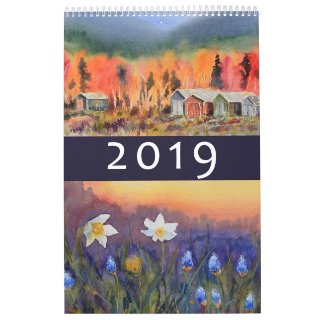 Watercolor landscapes 2019 wall calendar (Cover)
