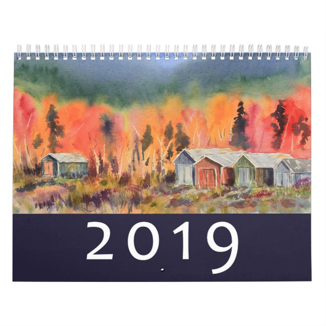 Watercolor landscapes wall 2019 calendar (Cover)