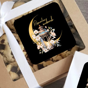 Watercolor lantern Ramadan Mubarak Square Sticker