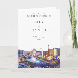 Watercolor Las Vegas Elegant Wedding Programme
