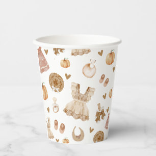Watercolor Laundry Fall Boho Baby Shower  Paper Cups
