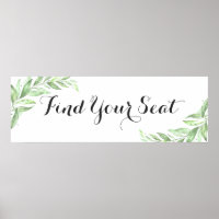 Watercolor Laurel Branch Wedding Seating