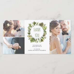 Watercolor Laurel Wreath Greenery Thank You Card
