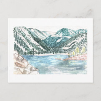 watercolor lava lake postcard
