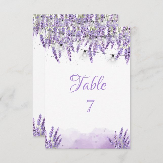 Watercolor Lavander String Lights E Invitation (Front/Back)