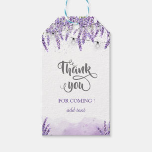 Watercolor Lavander String Lights Gift Tags