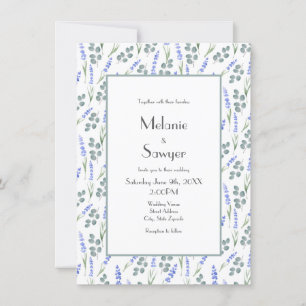 Watercolor Lavender and Eucalyptus Pattern Invitation