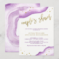 Watercolor Lavender and Gold Geode Couples Shower
