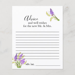 Watercolor Lavender and Green Florals Advice Card