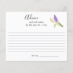 Watercolor Lavender and Green Florals Advice Card