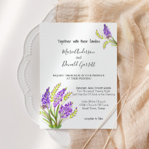 Watercolor Lavender and Green Florals Invitation