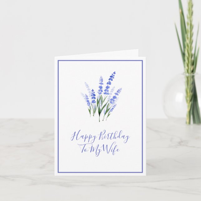 Watercolor Lavender Bouquet Card (Front)