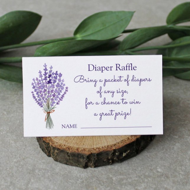 Watercolor Lavender Bouquet Diaper Raffle  Enclosure Card (Creator Uploaded)
