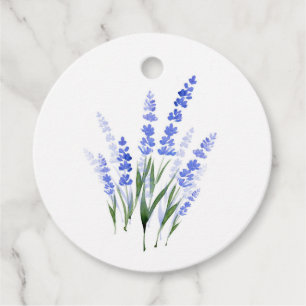 'Watercolor Lavender Bouquet Favour Tags