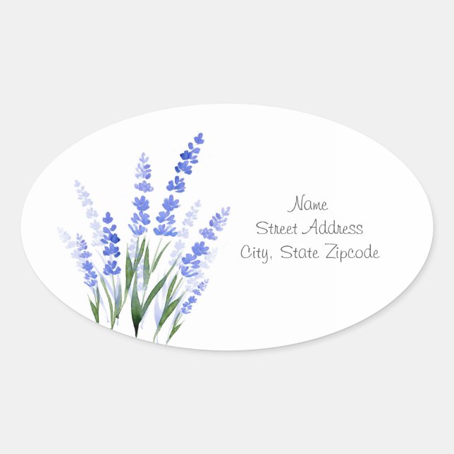  Watercolor Lavender Bouquet Labels (Front)