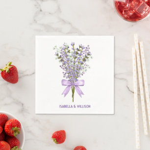 Watercolor Lavender Bouquet Napkin