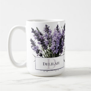 Watercolor Lavender Bouquet Personalised Coffee Mug