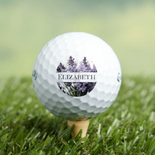 Watercolor Lavender Bouquet Personalised Golf Balls