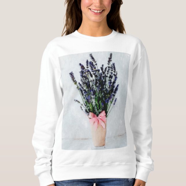 Watercolor Lavender Bouquet Sweatshirt (Front)