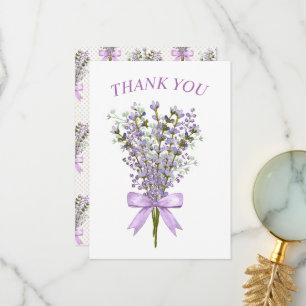 Watercolor Lavender Bouquet Thank You Card