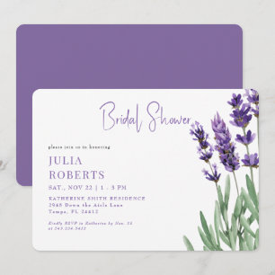 Watercolor Lavender Bridal Shower Invitation