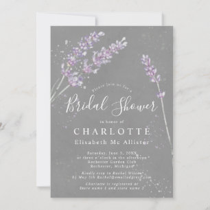 Watercolor lavender elegant bridal shower invitati invitation